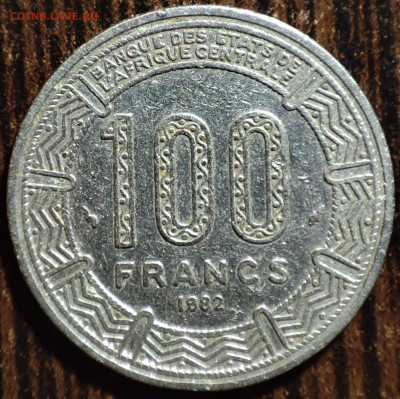 100 франков ЦАР 1982 г.,VF-,до 25.01.2025г. 22:00 мск - 1001206063