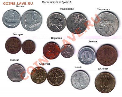 Недорогие иностранные монеты (распродажа лишнего материала). - Распродажа все по 5-1