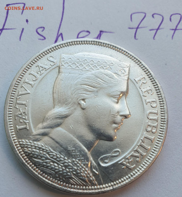 Латвия,5 лат 1929г, до 30.01. 22-00мск - 1