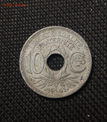 ФРАНЦИЯ 10 сантимов , сантим 1941 года До 02.02 - 20241230_180411