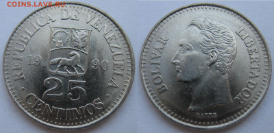 Венесуэла 25 сантимов 1990 г. До 30.01.25 - Венесуэла 25 сантимов 1990.JPG