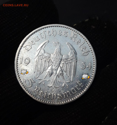 5 рейхсмарок 1934 год Кирха С ДАТОЙ До 03.02 - 20241015_190355