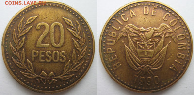 Колумбия 20 песо 1990 г. До 01.02.25 - Колумбия 20 песо 1990.JPG