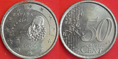 Испания, 50 евроцентов 2000 г. (1207) до 22:00 04.02.25 - 1207