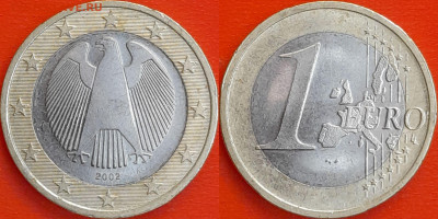 Германия, 1 евро 2002, A, (1217) до 22:00 04.02.25 - 1217