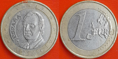 Испания, 1 евро 2009 г. (1224) до 22:00 04.02.25 - 1224