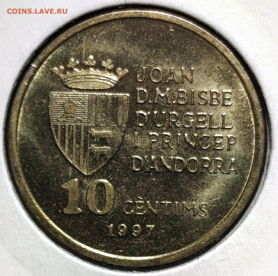 10 сентим Андорра 1997 г.,UNC,до 01.02.2025г. 22:00 мск - 1001206444