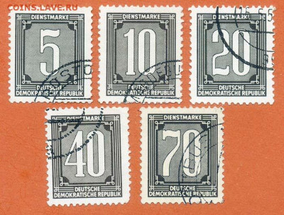 ГДР официальные марки 1956 г. полная серия - почта-марки-официальные_ГДР-1956_п-с-5шт