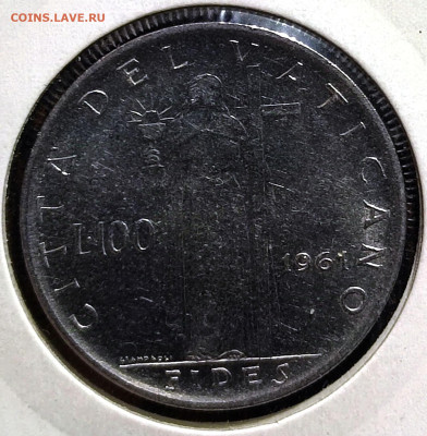 100 лир Ватикан 1961 г.,UNC,до 02.02.2025г. 22:00 мск - 1001206587