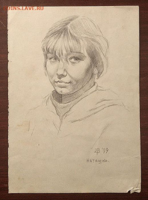Натаха портретная зарисовка Вязовиков В.Г. 1993 г. - зарисовка-карандаш_Наташка-1993