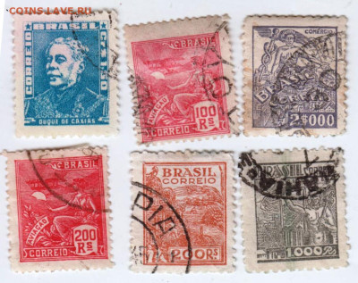 МАРКИ БРАЗИЛИЯ 6 шт. старые до 10.02.25 г. в 23.00 - 026