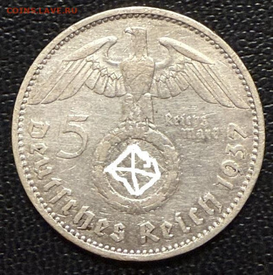 5 марок 1937 серебро, орёл со свастикой. - IMG_4351