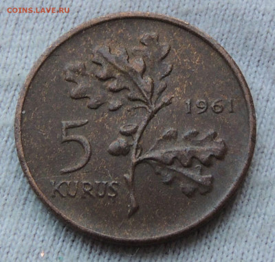 Турция 5 курушей 1961 до 09.02.2025 - Турция 5 курушей 61.JPG