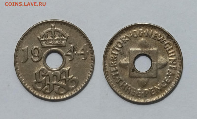 Британская Новая Гвинея 3 пенса 1944 г Георг VI №2 - 10.02 - IMG_20250120_191853