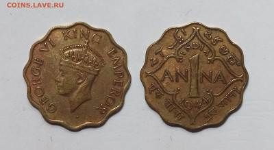 Британская Индия 1 анна 1944 г Георг VI - 10.02 - IMG_20250118_193304
