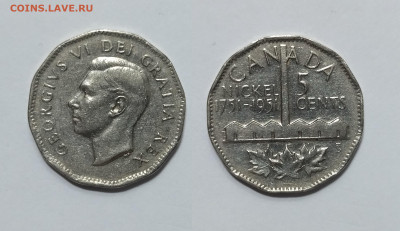 Канада 5 центов 1951 г 200 лет никель, Георг VI - 10.02 - IMG_20250120_191028