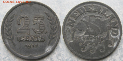 Нидерланды 25 центов 1941 до 15-02-25 в 22:00 - Нидерланды 25 центов 1941     190-к74-11192