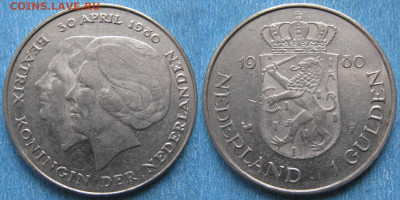 Нидерланды 1 гульден 1980 коронация до 15-02-25 в 22:00 - Нидерланды 1 гульден 1980    180-ас53-9881