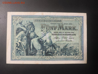 банкнота 5 марок 1904 года, Германия до 14.02.25 22.00 - photo_2025-02-01_00-02-05