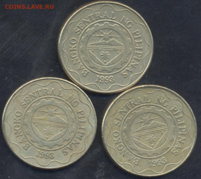 Фикс: Филиппины 5 писо 1997,2001, 2005 г.14.02.2025 г. 22 - - Филиппины 5 песо