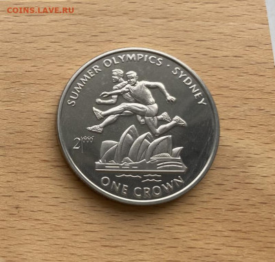 Шайба Остров Мэн 1 крона 2000 Олимпийские Игры Сидней Бег - krona_shajba_ostrov_men_1_krona_2000_olimpijskie_igry_sidnej_beg_s_prepjatstvijami_olimpiada_sport
