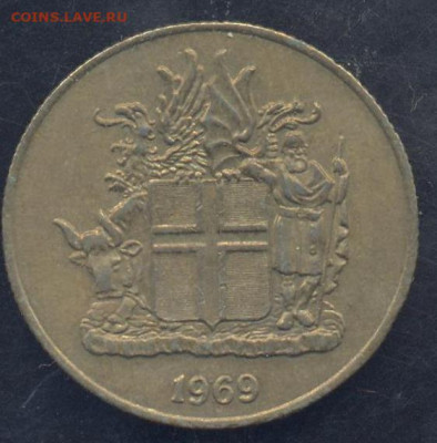 Исландия 1 крона 1969 г.17.02.2025 г. 22 -00 МСК. - Исландия