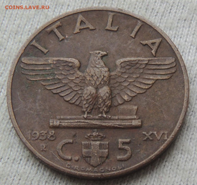 Италия 5 чентезимо 1938 до 19.02.2025 - Италия 5 чентезимо 38.JPG