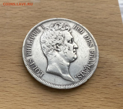 Франция 5 франков 1831 Луи-Филипп Орлеанский Серебро - francija_5_frankov_1831_lui_filipp_orleanskij_serebro_krona_shajba (2)