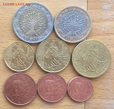 набор евро Франция - nabor_evro_francija_bimetall_1999_2001_2008_2004_2012_2_1_evro_50_20_10_5_2_1_evrocent