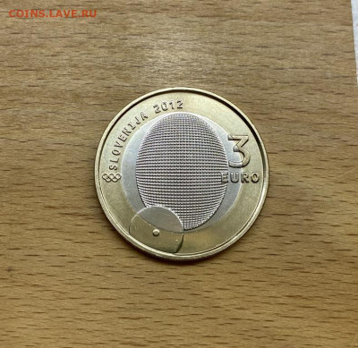 биметалл Словения 3 евро 2012 100 лет первой олимпийской мед - bimetall_slovenija_3_evro_2012_100_let_pervoj_olimpijskoj_medali_slovenii_sport_olimpiada