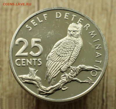 Гайана 25 центов 1976 Орёл Птица фауна пруф Proof - gajana_25_centov_1976_orel_ptica_fauna_pruf_proof