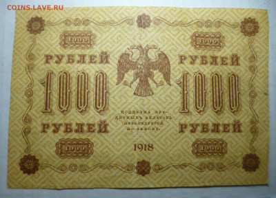 250 и 1000 рублей 1918 года. - P1060999.JPG