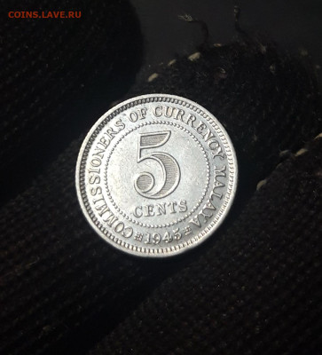 5 ЦЕНТОВ 1945 года МАЛАЙЯ СЕРЕБРО До 28.02 - 20241006_234702