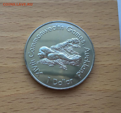 Крона Шайба Новая Зеландия 1$ доллар 1989 Плавание - krona_shajba_novaja_zelandija_1_dollar_1989_plavanie_igry_stran_sodruzhestva_plovec_sport