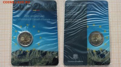 Андорра 2 евро 2014 в Совете Европы в блистере.До 03.03. в22 - Андора