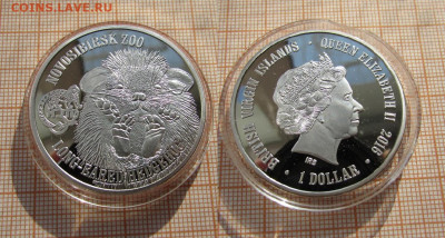 Виргинские о-ва 1 доллар 2016 Еж,Медведь,Лебеди. До 3.03 в22 - Еж