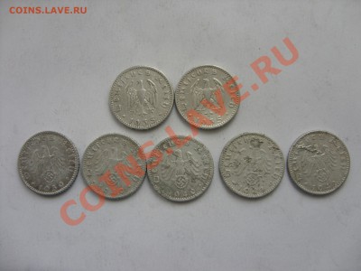 7 шт 50 пфеннигов Германия 1935-42.До 09.02.2012 в 23:59 МСК - 50 пф аллюминий - 2