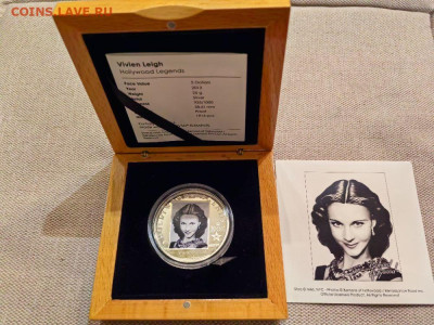 5дол 2013 О-ва Кука, Вивьен Ли, Ag925, до 07.03 - Ю Голливуд Ли-1
