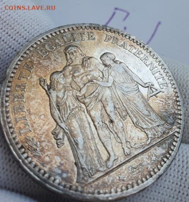 Франция 5 франков 1873А (Геркулес), до 06.03 22:00 мск - 4