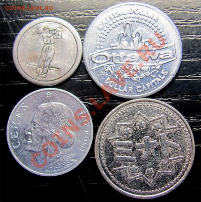 G47 Подборка иностранных жетонов 4 шт. до 12.02 в 22°° - G47 4 PCS TOKENS_1