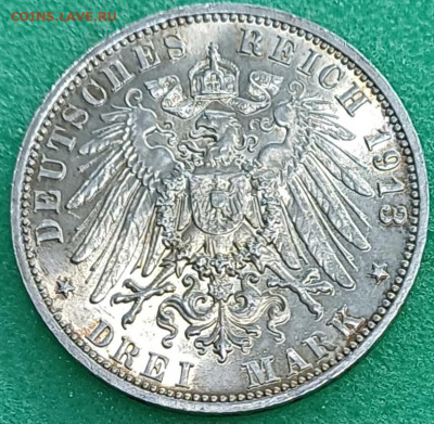 Саксония. 1913г. 3 марки . 100 лет битвы под Лейпциге. - 20250302_185919