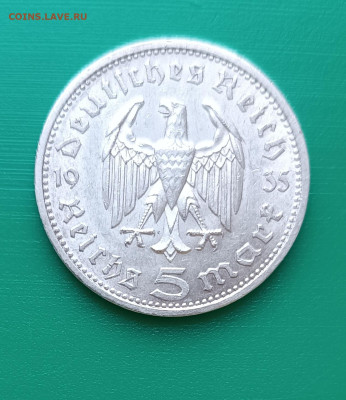 Германия Рейх 5 марок 1935 А Гинденбург до 10.03. - 1741177219990