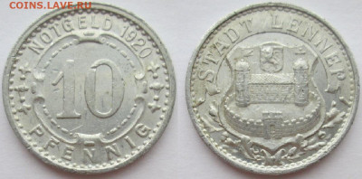 Нотгельды Германии. Обзорная тема. - 10 пф. 1920г., Леннеп.JPG