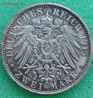 Пруссия. 2 марки .1913г. Вильгельм в мундире. До 12.03.25г. - 20250305_214215