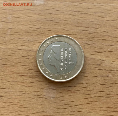 биметалл Нидерланды 1 евро 2000 Королева Беатрикс - bimetall_niderlandy_1_evro_2000_koroleva_beatriks