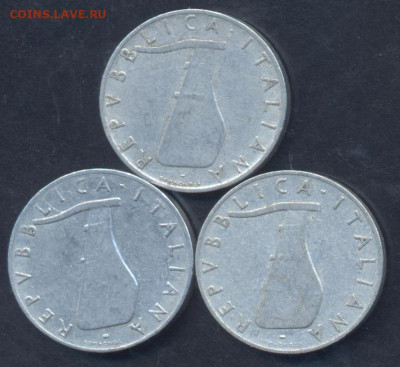 Италия 5 лир 1952,53,54 г.9.03.2025 г. 22 -00 МСК. - Италия