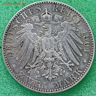 Саксония. 2 марки. 1901г.  Альберт. До 27.03.25г. - 20250312_004339