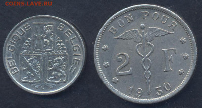 Бельгия 1 франк 1939 г. 14.03.2025 г. 22 -00 МСК. - Бельгия 2 фр1