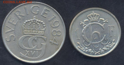 Швеция 5 крон 1984 г. 14.03.2025 г. 22 -00 МСК. - Швеция