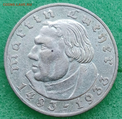 Германия. 2 марки. 1933г. Мартин Лютер. До 17.03.25 - 20250312_140530